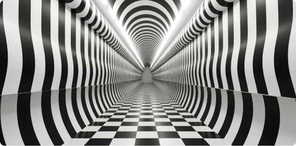 Abstract optical illusion tunnel